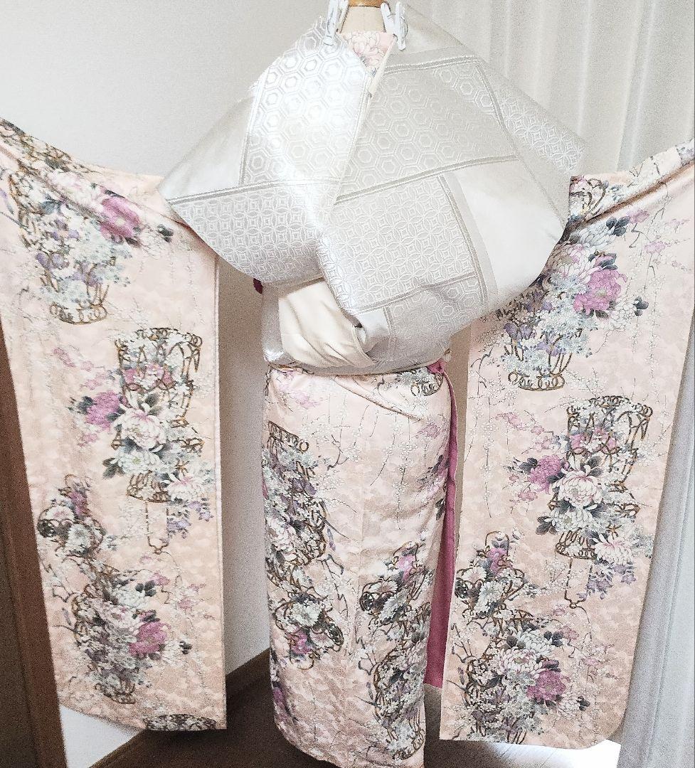 成人式正絹振袖フルセット　ベビーピンク　豪華　華やか　清楚　姫系　可愛い