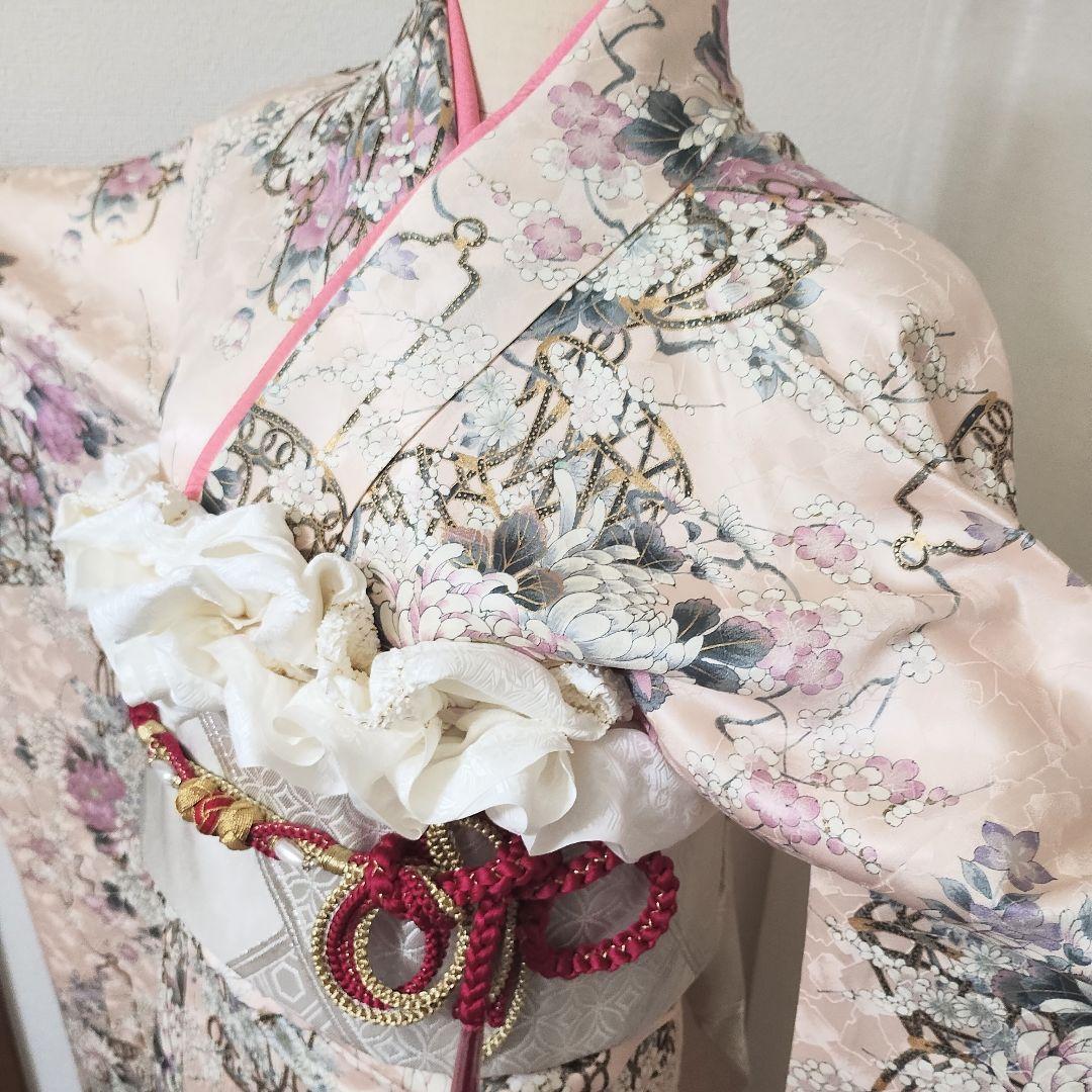 成人式正絹振袖フルセット　ベビーピンク　豪華　華やか　清楚　姫系　可愛い