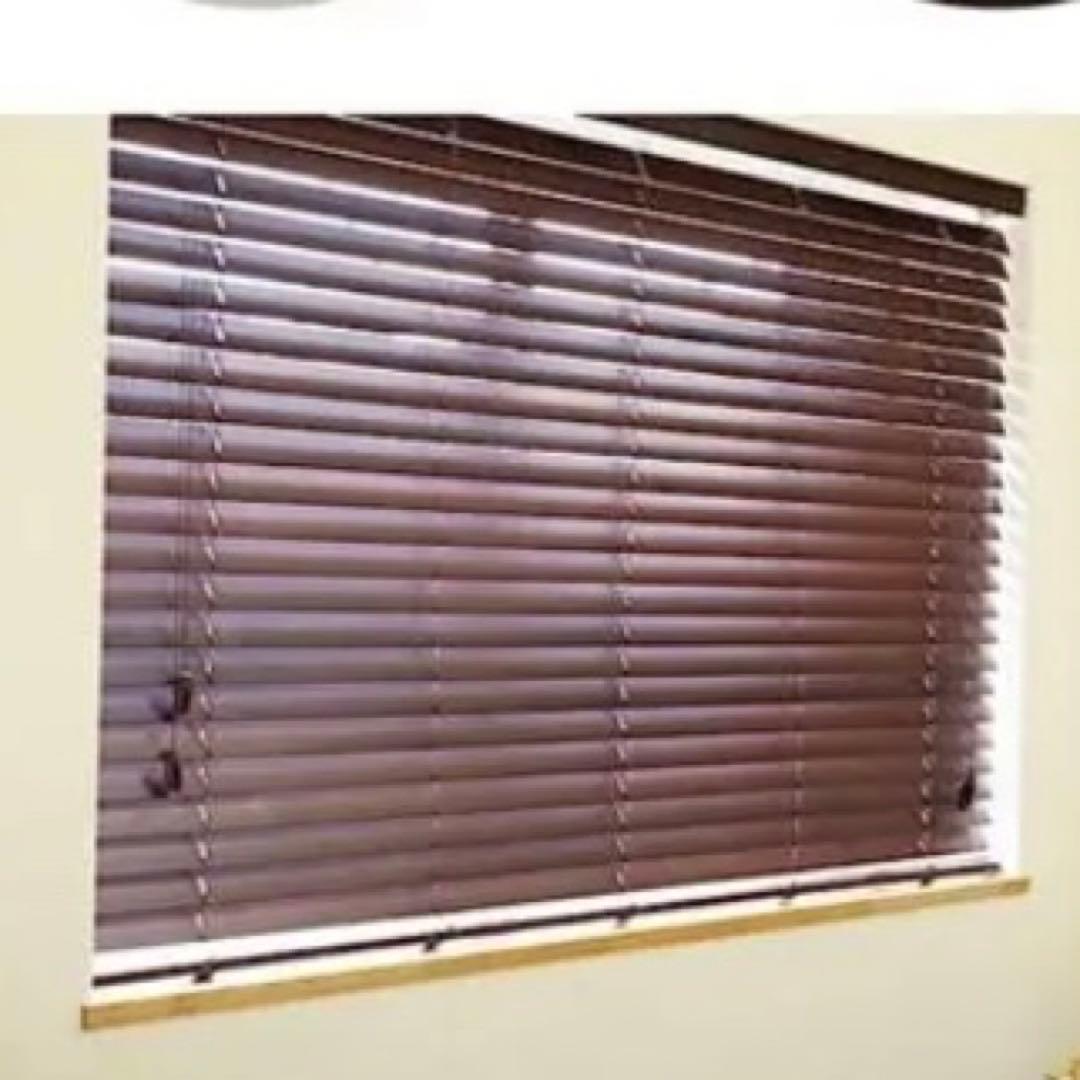 ウッドブラインド(DARK BROWN) 35mm幅 135cm×135cm