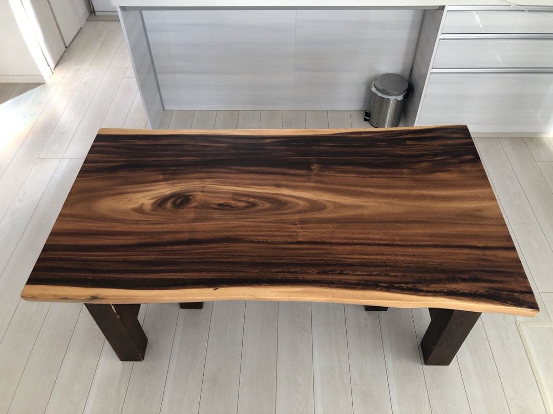 希少 一枚板　モンキーポッド　ダイニングテーブル　脚なし　木製