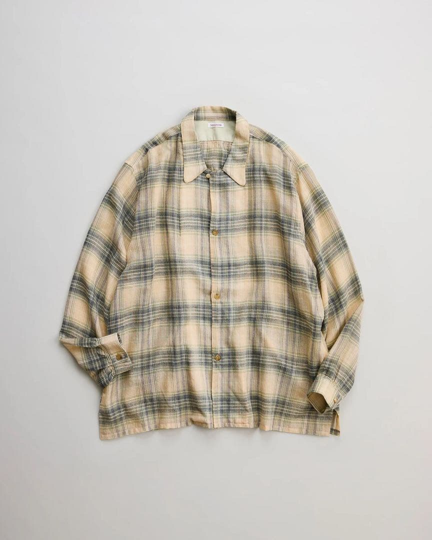 トップス NICENESS THOM OPEN COLLAR JACKET SHIRT M