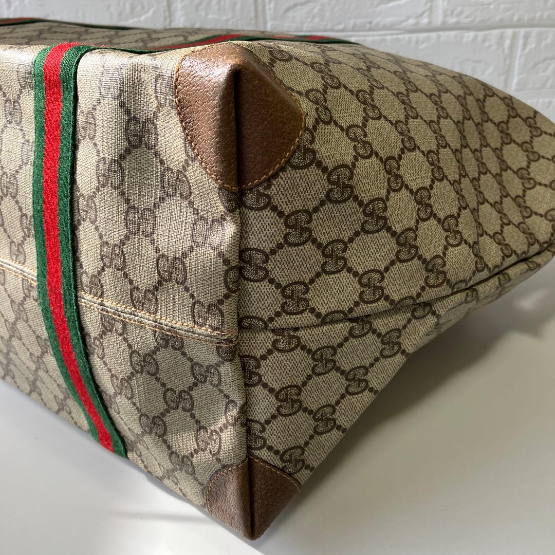 オールドグッチ　ボストンバッグ　シェリーライン　GGスプリーム　4811