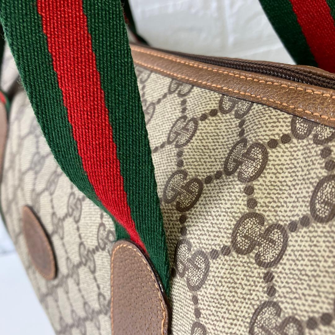 オールドグッチ　ボストンバッグ　シェリーライン　GGスプリーム　4811