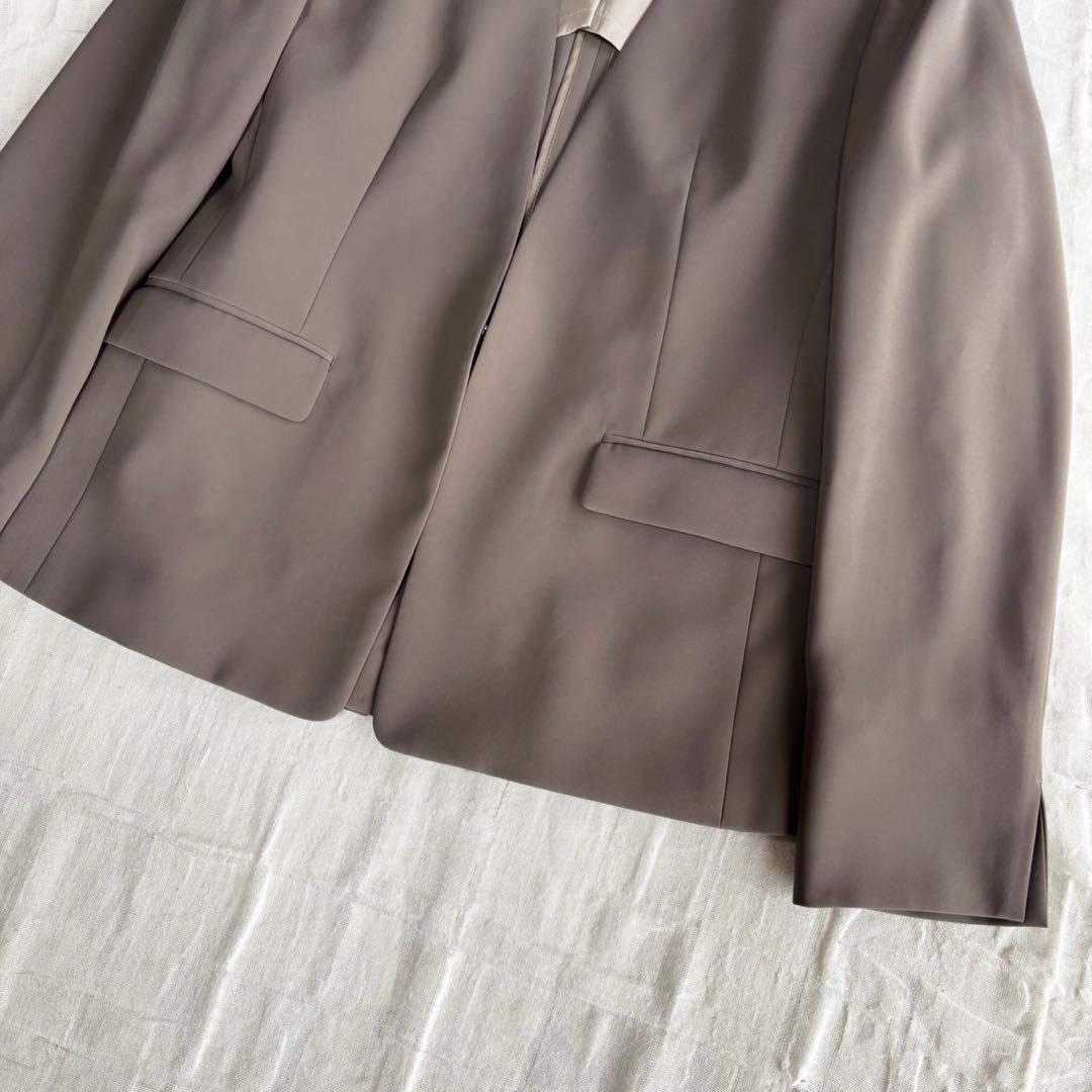 【1度着用のみ美品】 レミュー ウォッシャブル パンツスーツ ノーカラー