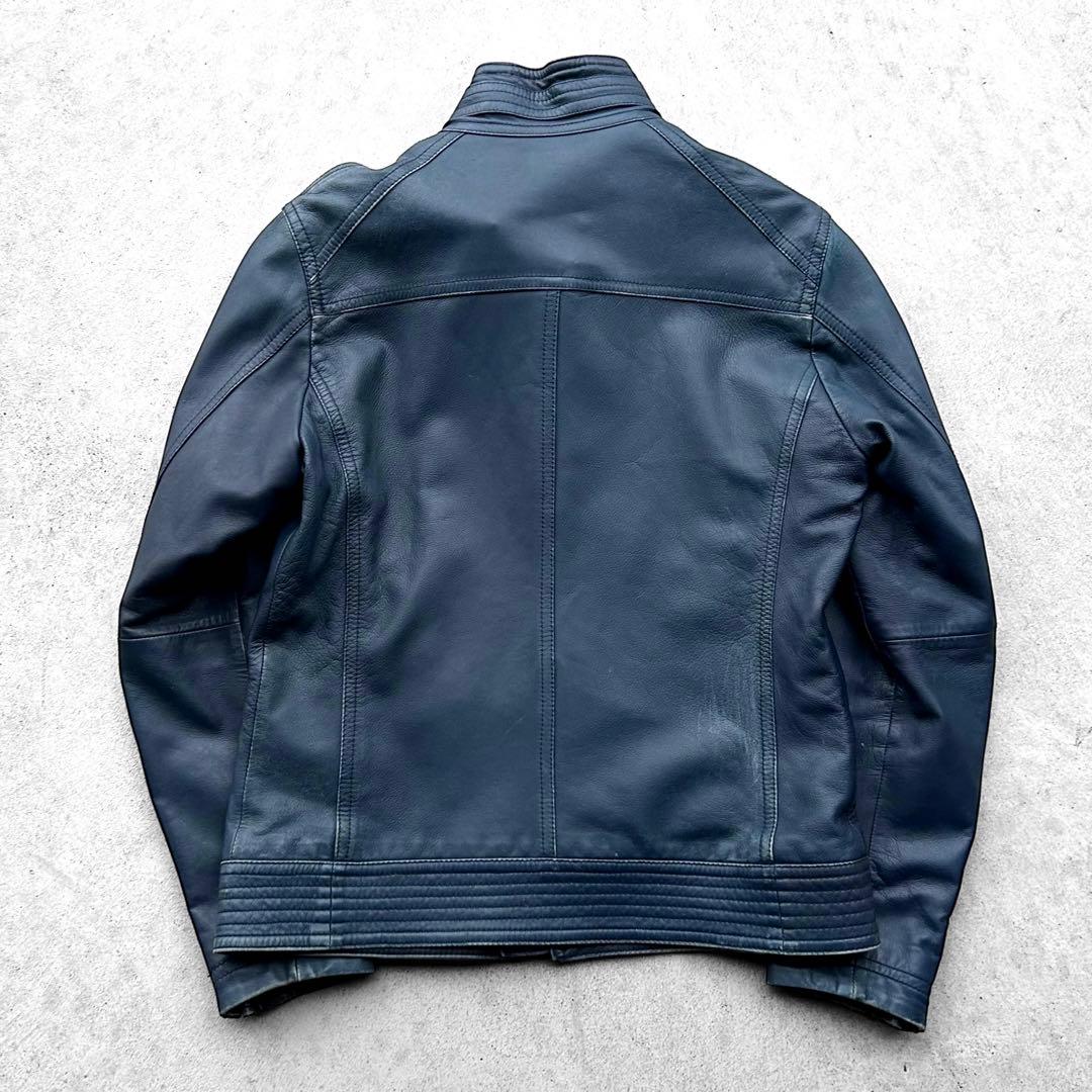 専用！バーバリー ブラックレーベル 本革 シングル レザージャケットノバチェック