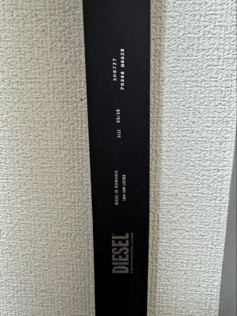 DIESEL ブラックレザー ベルト CM 90