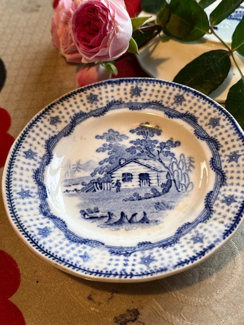 A737 西洋アンティーク　オランダ　デルフト　豆皿　手塩皿　5枚