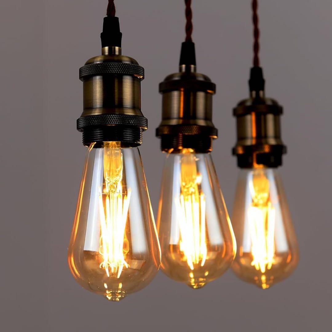 ペンダントライト E26口金 LED電球付き エジソン