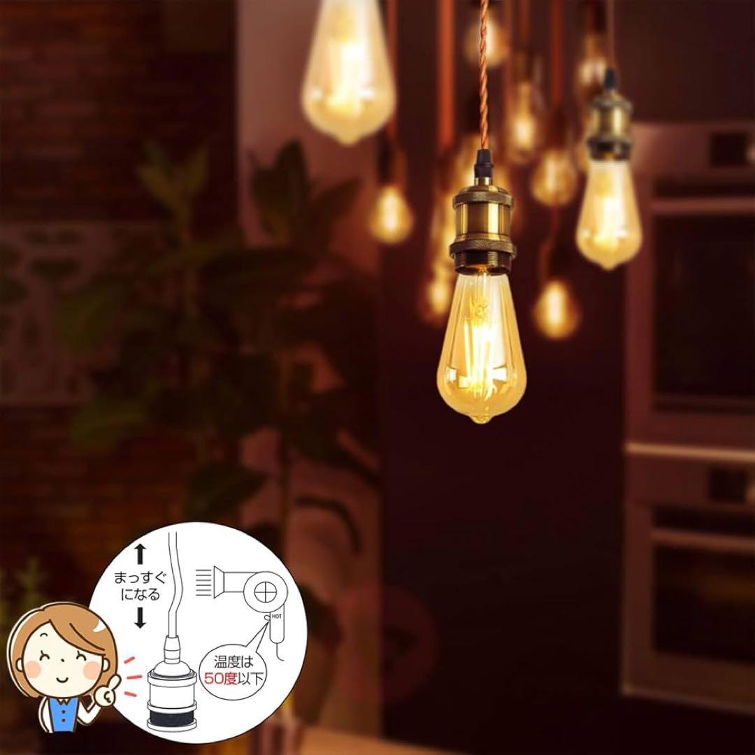 ペンダントライト E26口金 LED電球付き エジソン