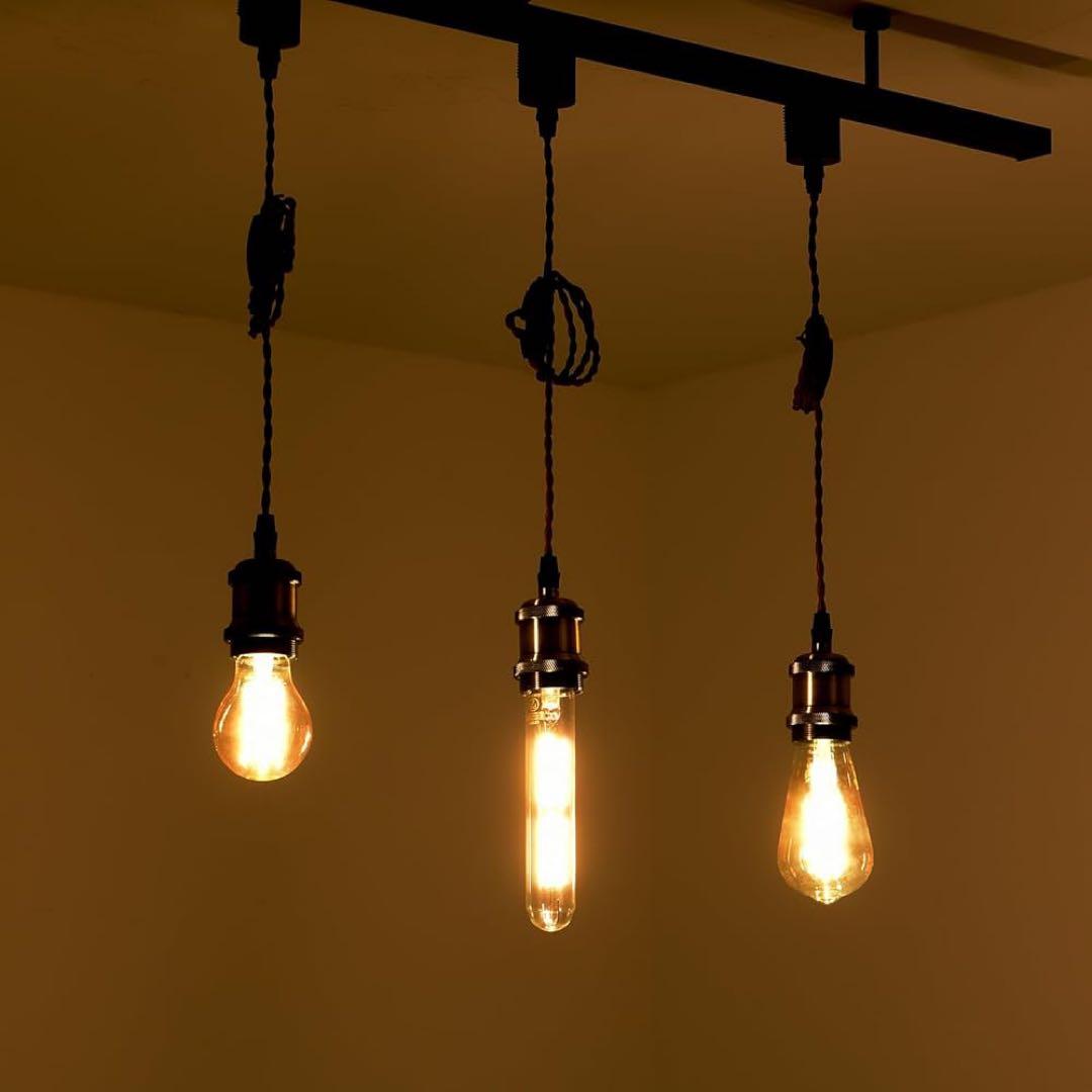 ペンダントライト E26口金 LED電球付き エジソン