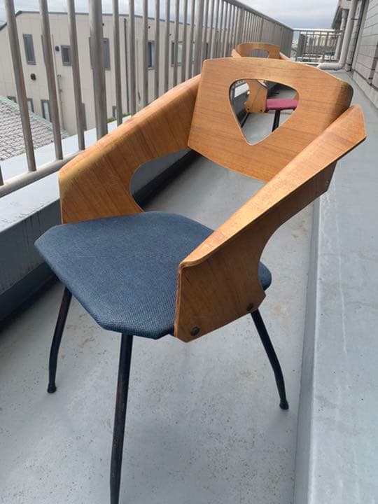 60'S UK or Euro Vintage アイアンレッグ ダイニングチェア