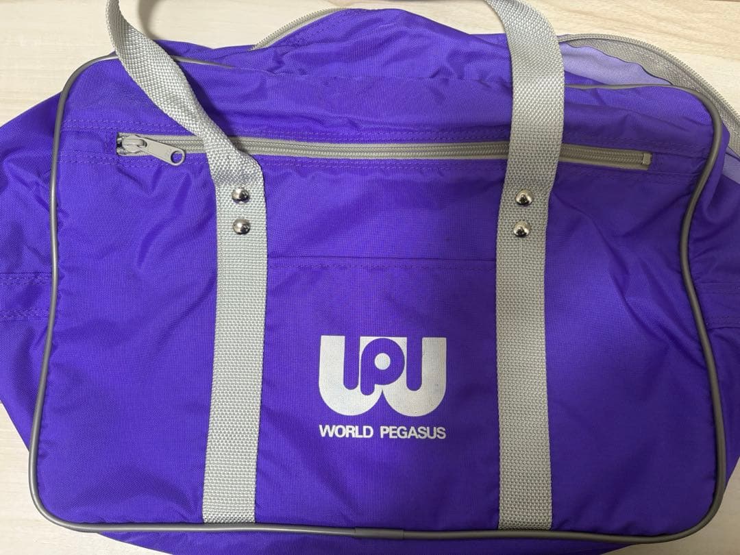 ワッペ　スクバ　旧型　紫　ストラップ付き