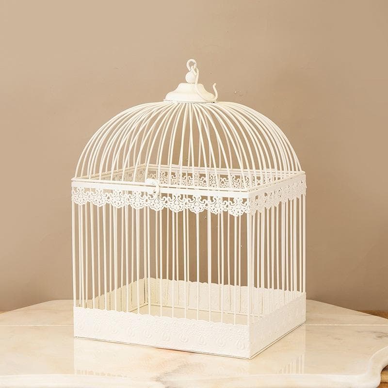 ★アイアン バードケージ クリーム 飾り 置物 インテリア 店舗 什器 飾り