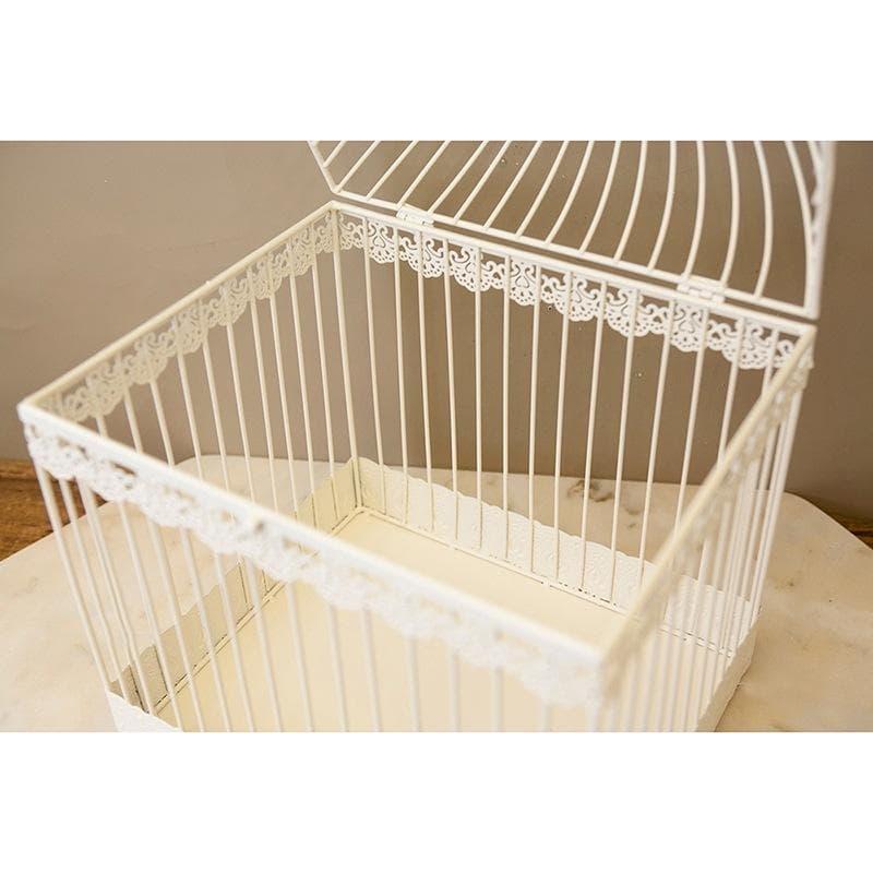 ★アイアン バードケージ クリーム 飾り 置物 インテリア 店舗 什器 飾り