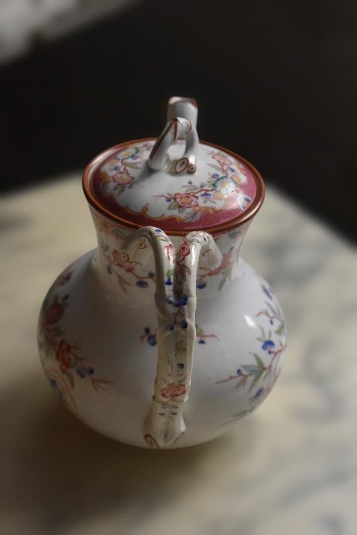 訳有サルグミンヌ　ミントン216　ピンクのティーポット　フランスアンティーク