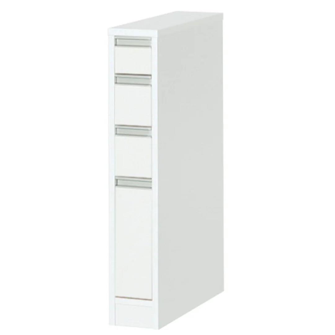 ホワイト 4段引き出し収納ラック