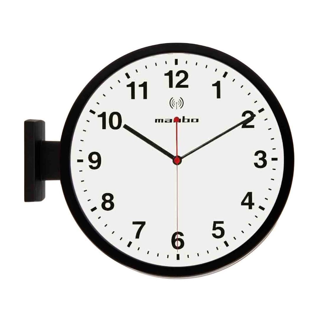 MANBO-SB 両面壁掛け時計 掛け時計 電波時計