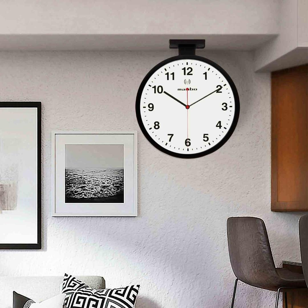MANBO-SB 両面壁掛け時計 掛け時計 電波時計