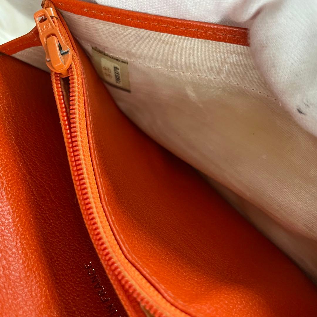 シャネル 長財布 ファスナー付き 財布 ココマーク オレンジ CHANEL