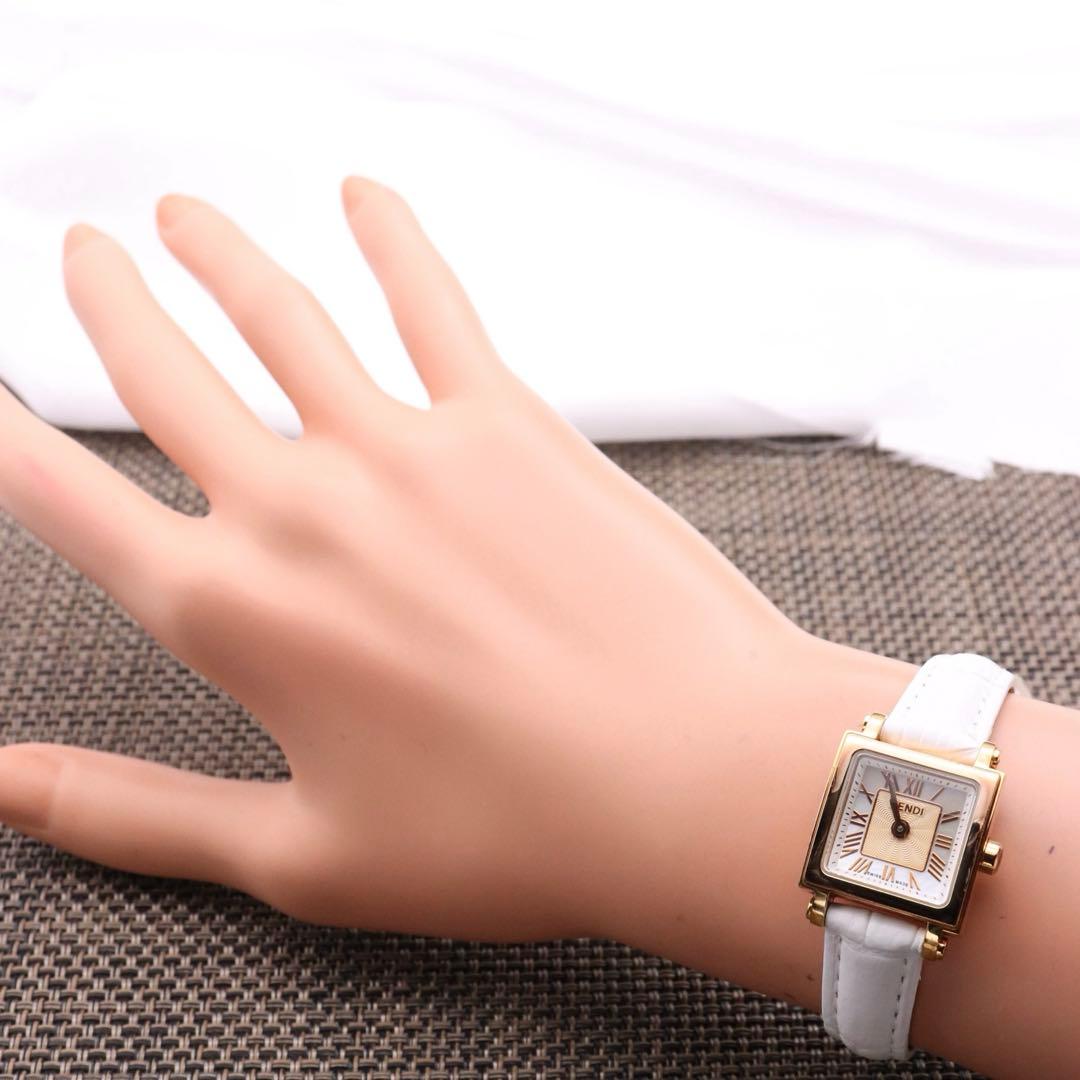 付属品付き【新品電池】FENDI 60500L/動作品 人気モデル クアドロ