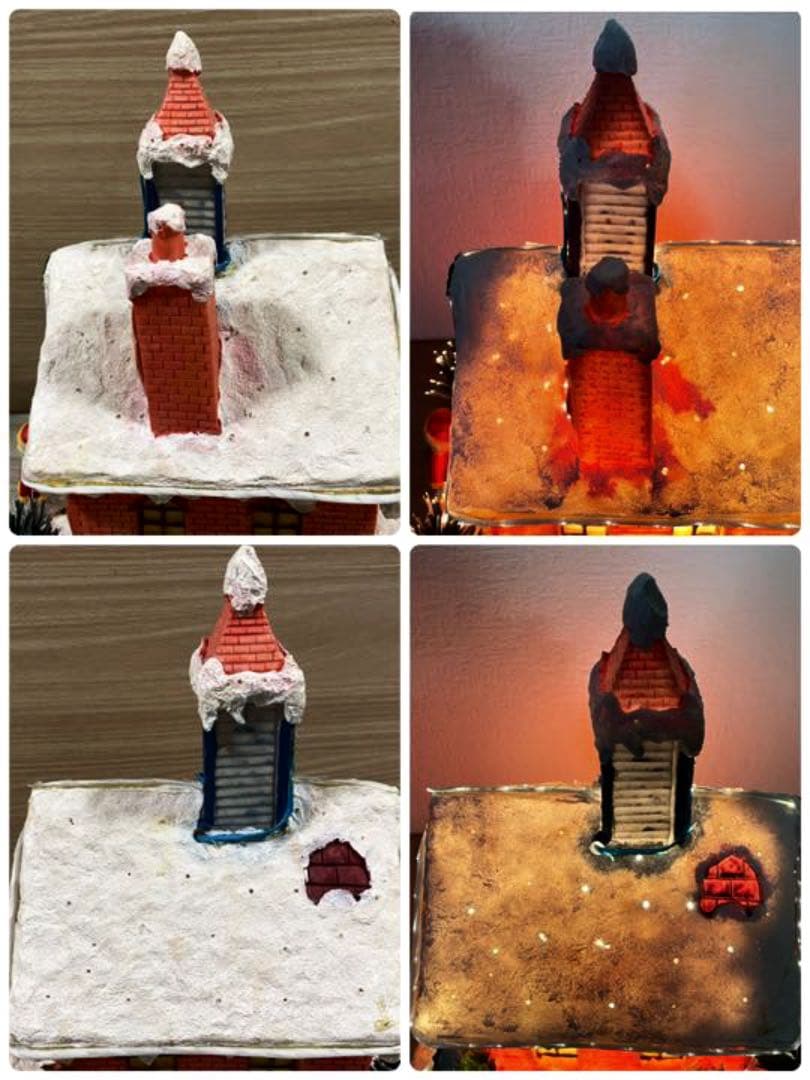 北　クリスマスライトハウス　イルミネーションハウス　キャンドル置物 ３２cm