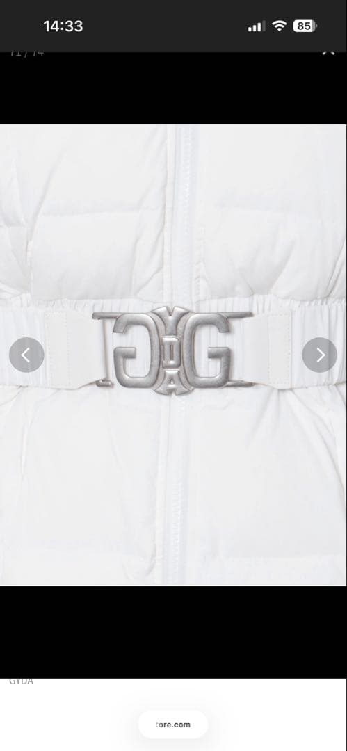 着用1回のみ　美品GYDA ジェイダ　フード付きロングダウンジャケット ホワイト