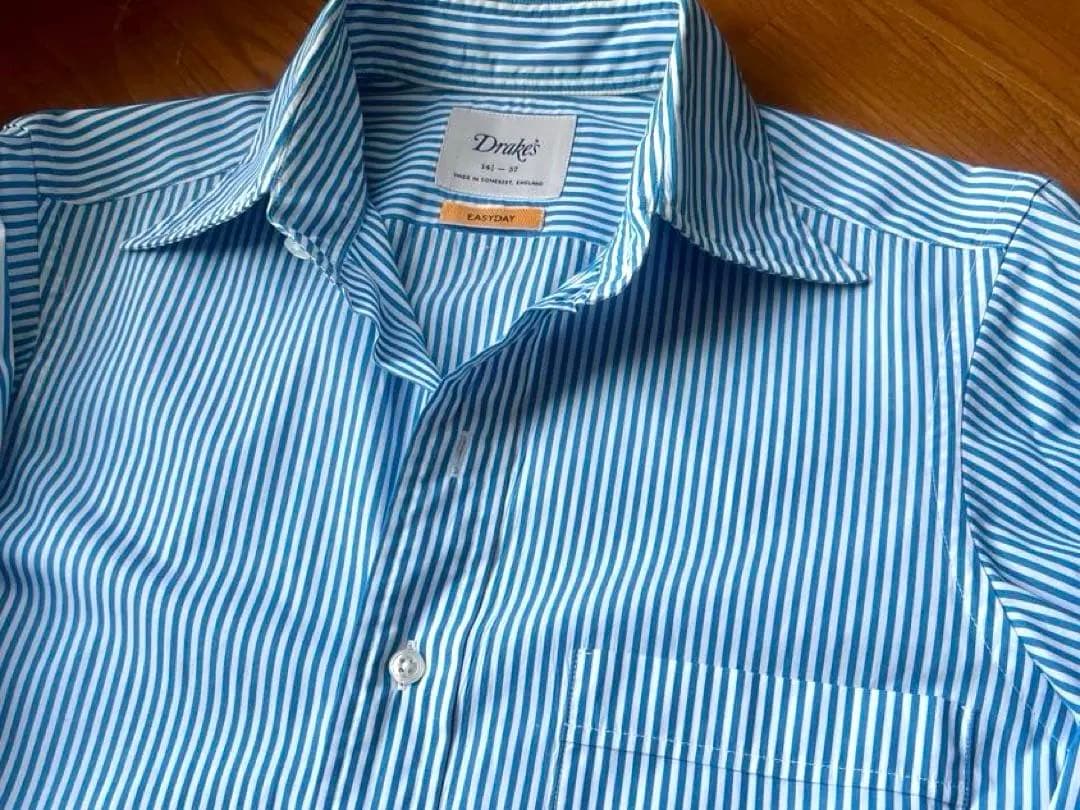 【極美品】Drake’s ドレイクス　ロンドンストライプシャツ　イギリス製　37