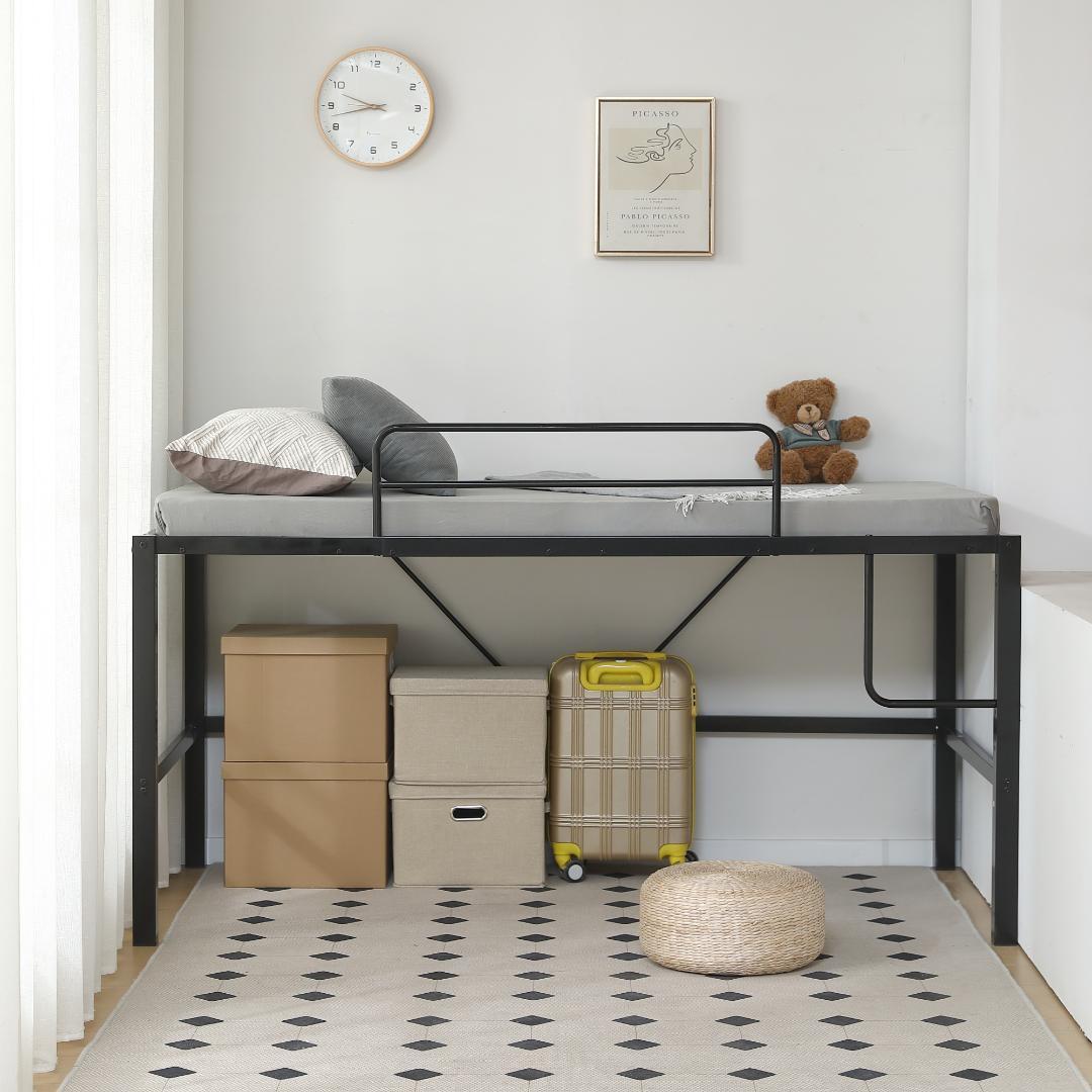 限定価格！ロフトベッド【高さ90CMｘSD・セミダブル】高さ調整可能 BLACK