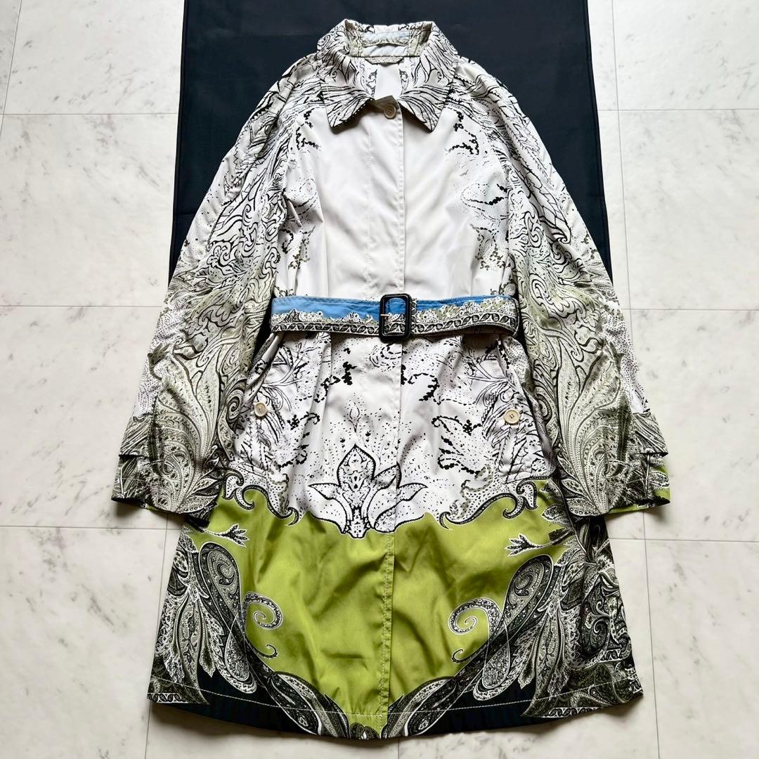 ETRO ペイズリー ポリエステル レインコート トレンチコート ライト 42