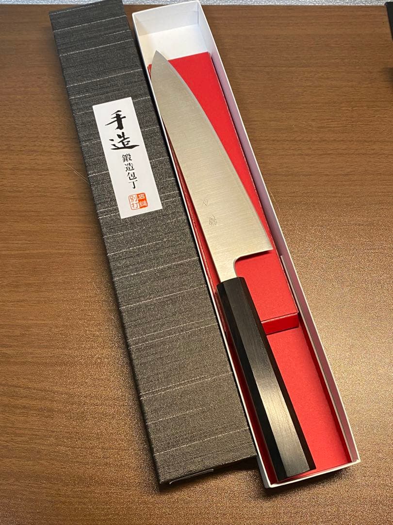 SC牛刀210mm 銀三磨き黒壇八角