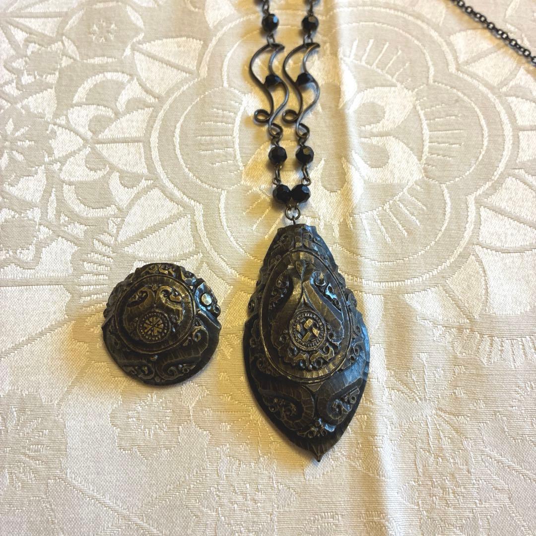 アイヌ　ネックレス　ブローチ　セット