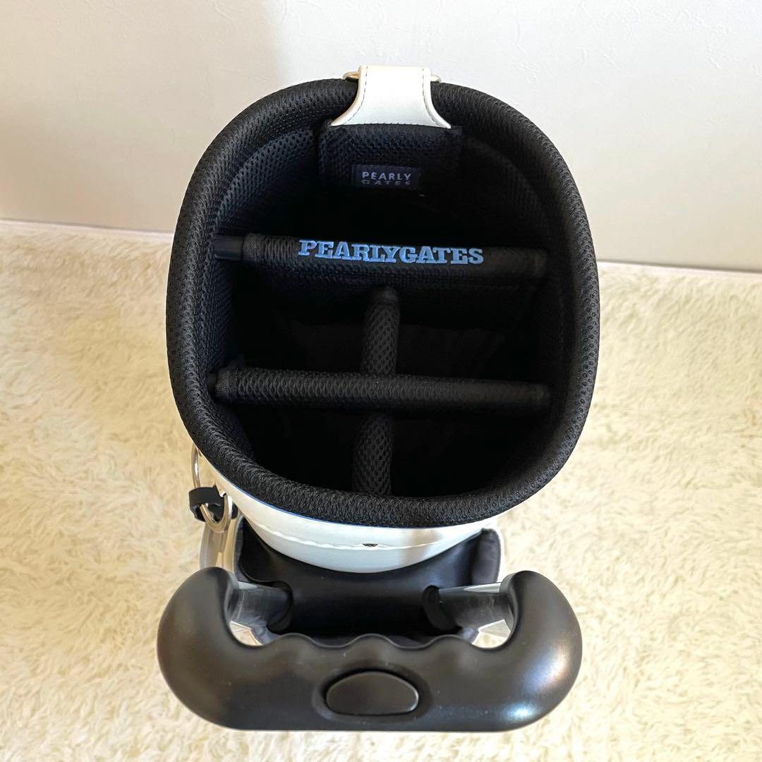 未使用 パーリーゲイツ キャスター付 キャディーバッグ 9型 専用ポーチ 白×青