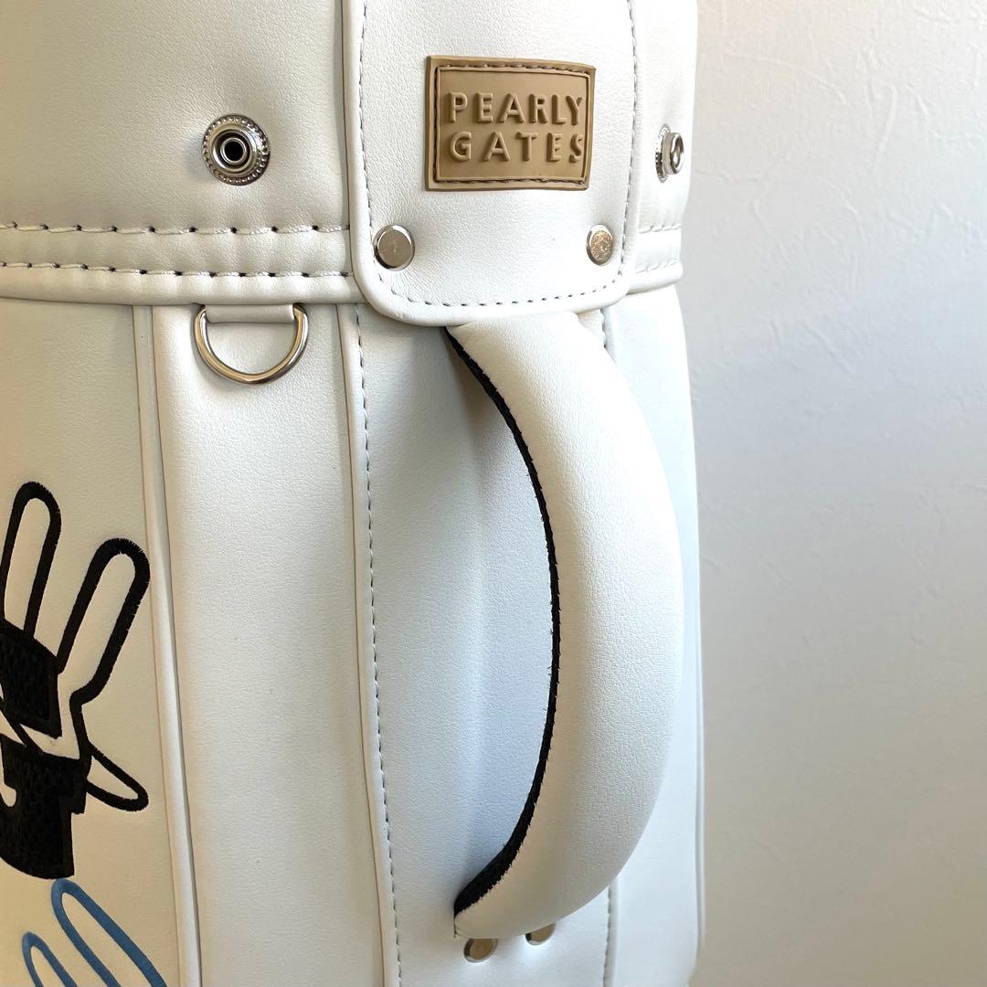 未使用 パーリーゲイツ キャスター付 キャディーバッグ 9型 専用ポーチ 白×青