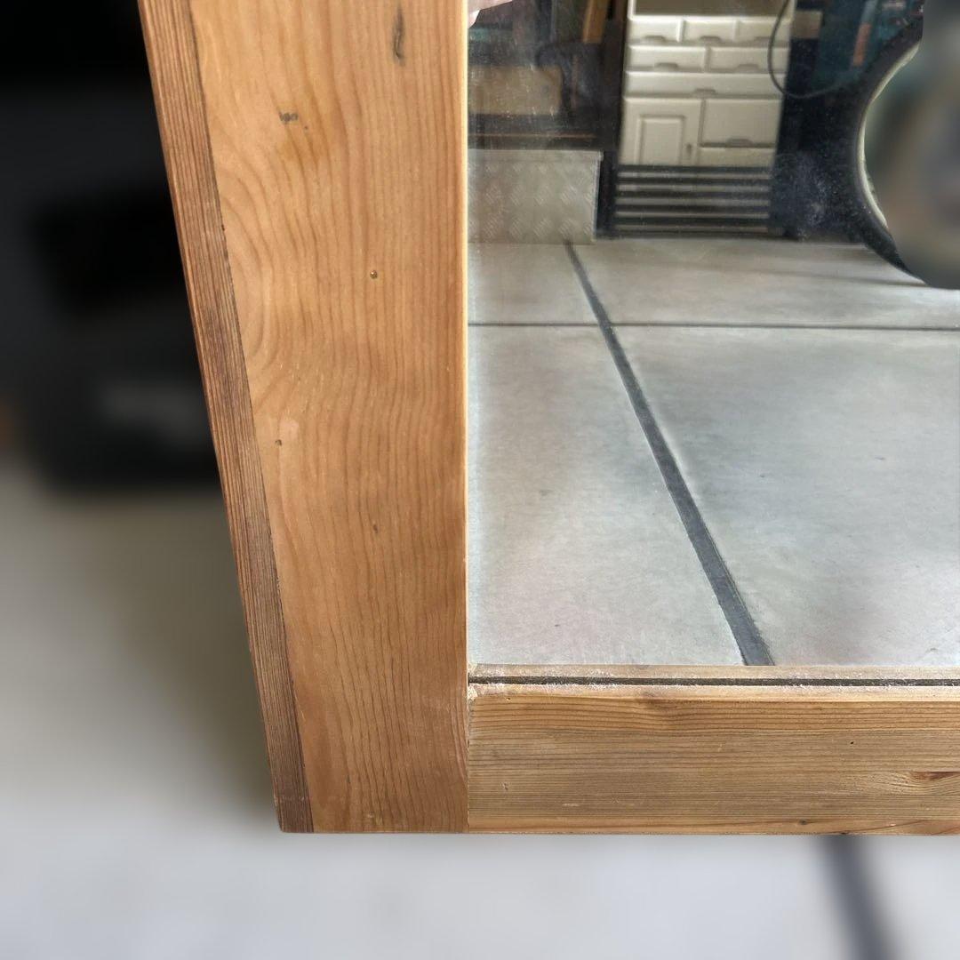 クラッシュゲート オクトミラー パイン古材 160cm 特大 姿見 全身鏡 無垢