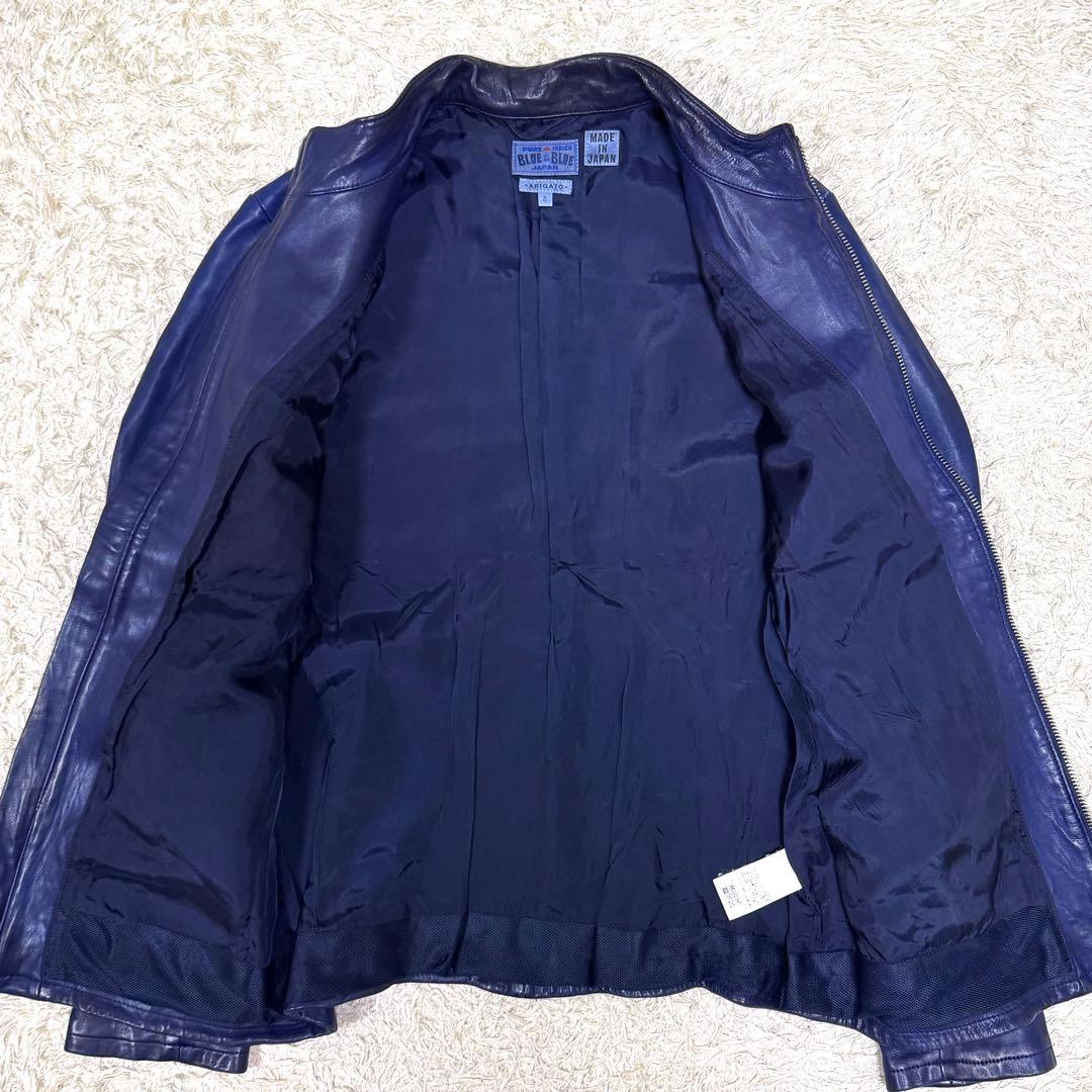 BLUE BLUE ブルーブルー シープレザーインディゴ ライダース L