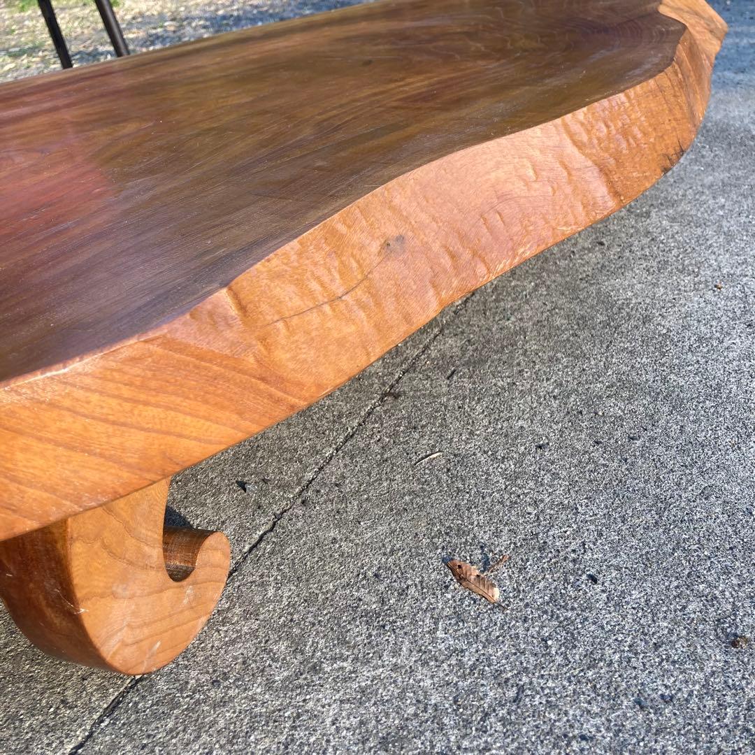 けやき一枚板　天然木テーブル　座卓　台座　欅ローテーブル
