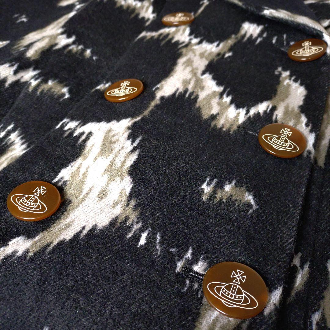 ヴィヴィアンウエストウッド ラブ襟 総柄 レオパード 豹柄 コートM