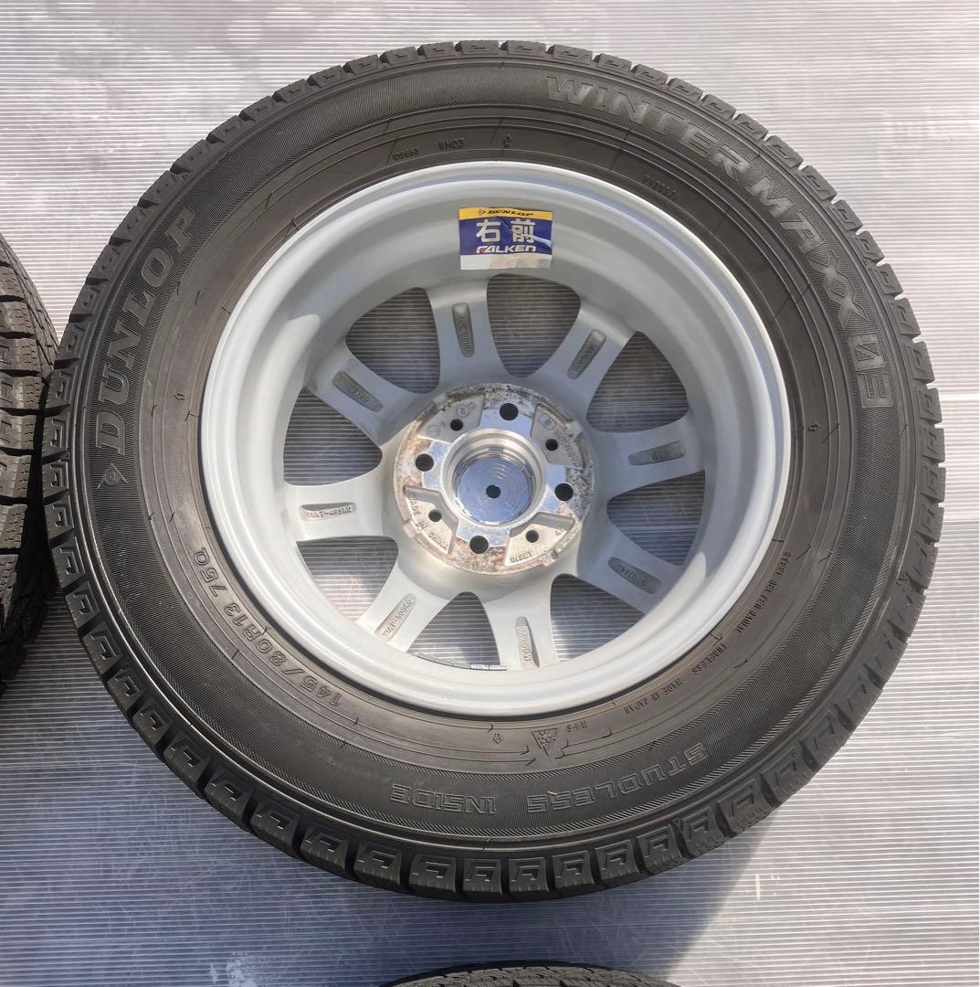 スタッドレスタイヤ　ホイール付4本【2021年】ダンロップ145/80R13