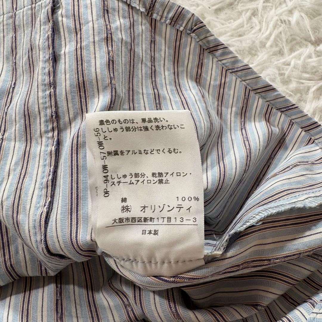 ヴィヴィアンウエストウッド　ストライプ　ボウタイ　ブラウス　オーブ刺繍　ロゴ