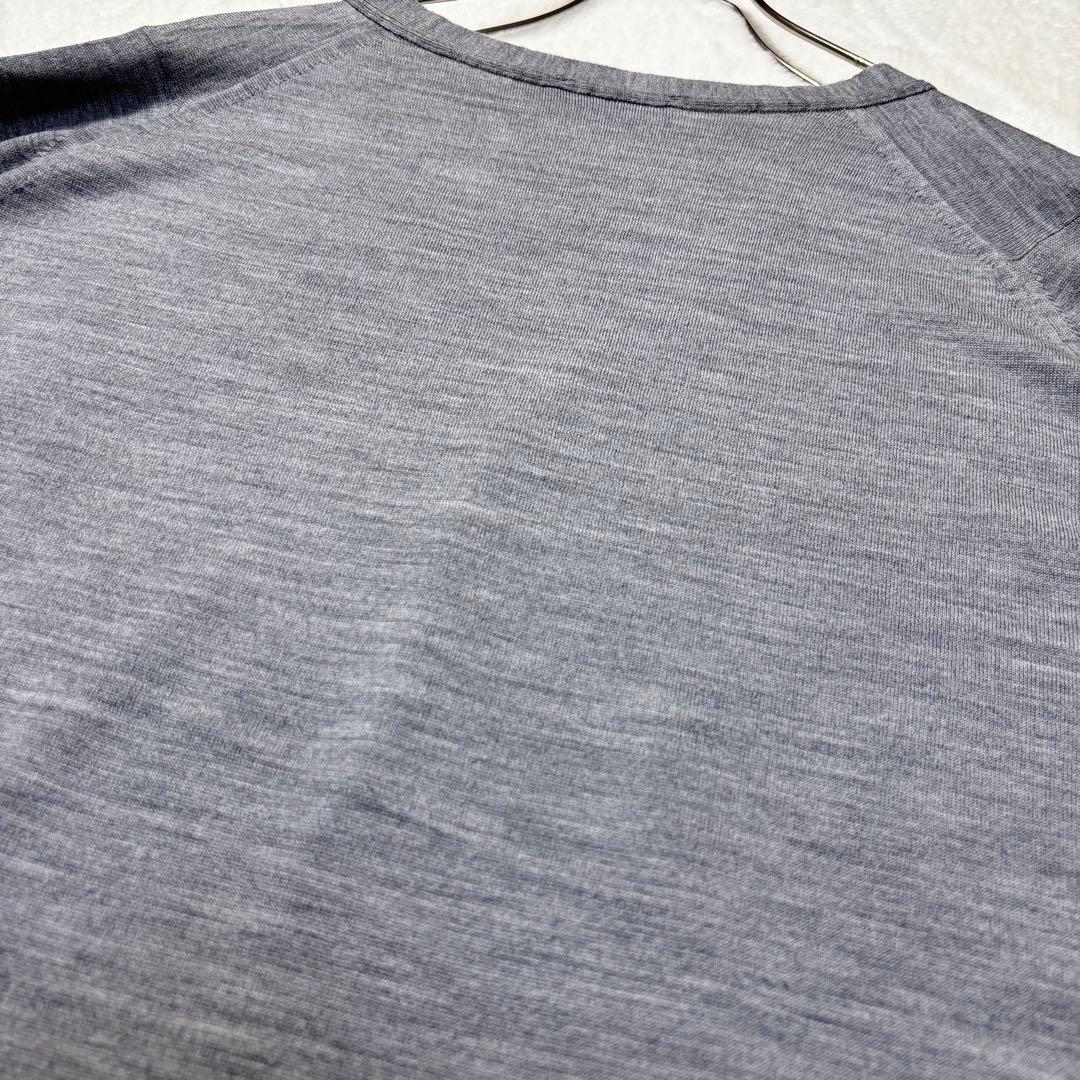 JOHN SMEDLEY メリノウール100 カーディガン グレー S 英国製