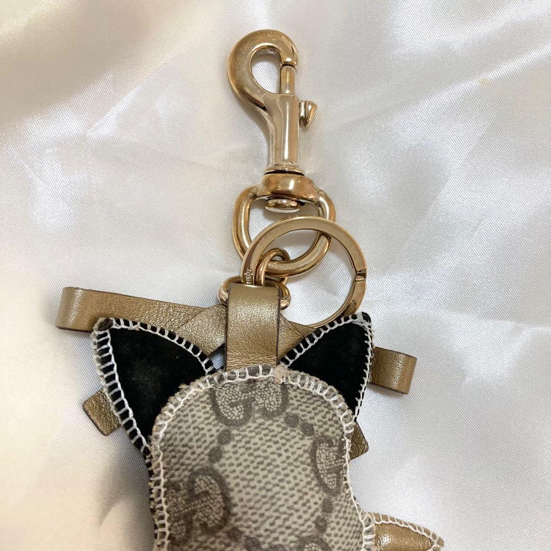 GUCCI グッチ グッチョリ チャーム フレンチブルドッグ GG柄 リボン