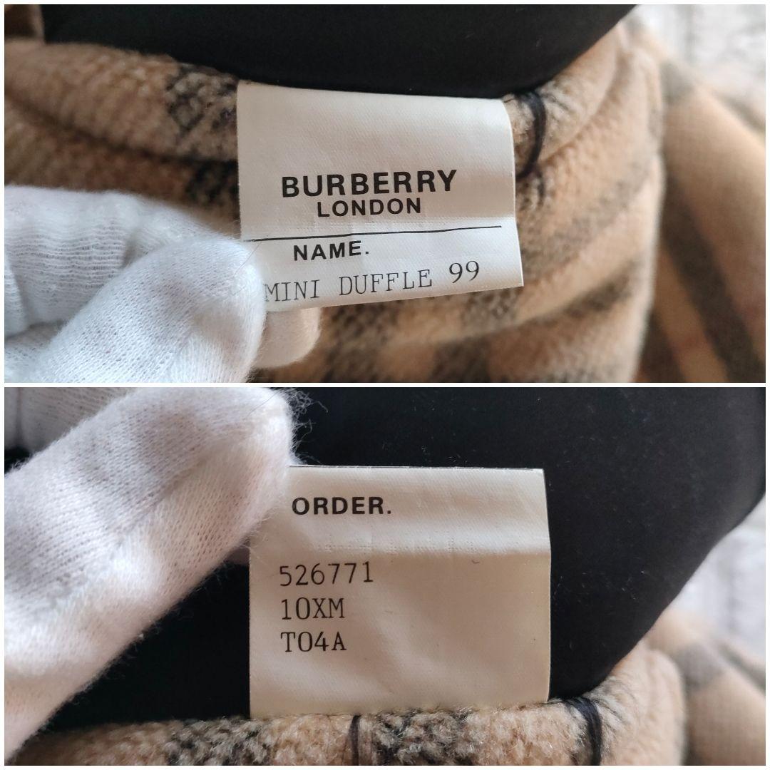 バーバリーロンドン　MINI DUFFLE 99　ダッフルコート　ノバチェック