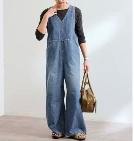 本日までの出品【新品】デニムワークオールインワン　M