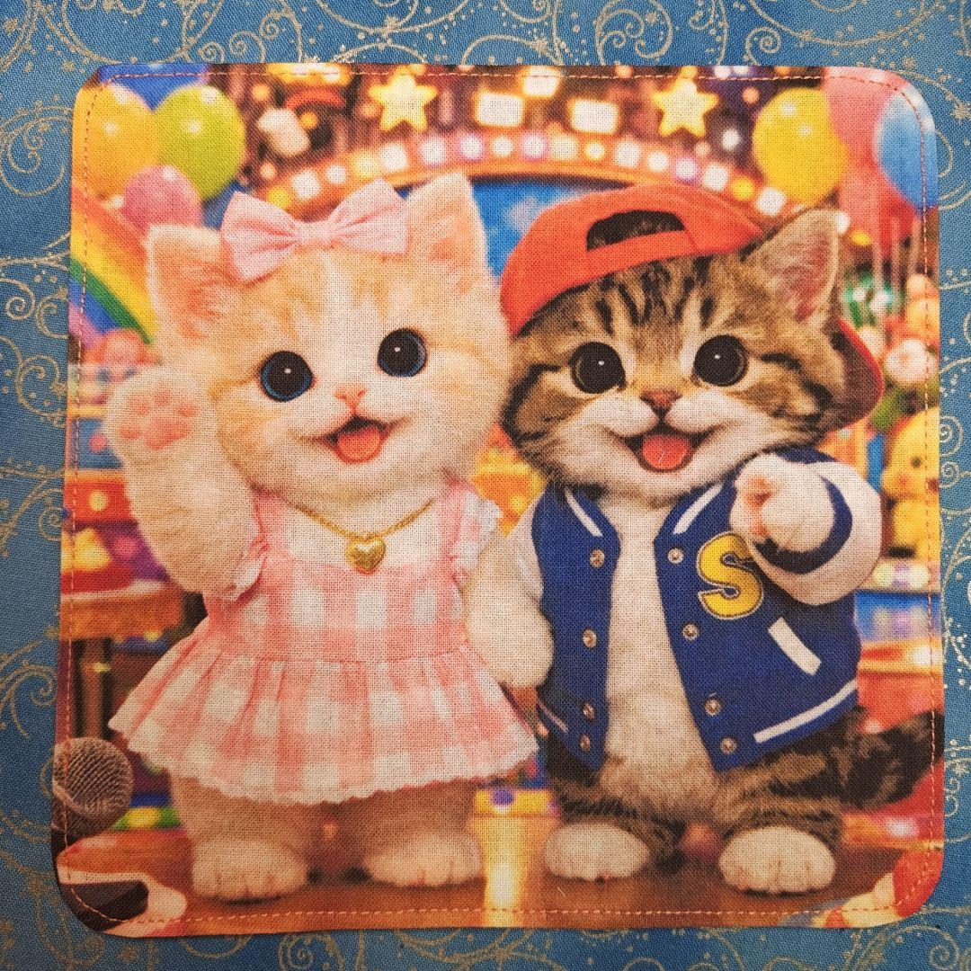 マーブル☆　ハンカチ　ワンにゃんこ柄12/28