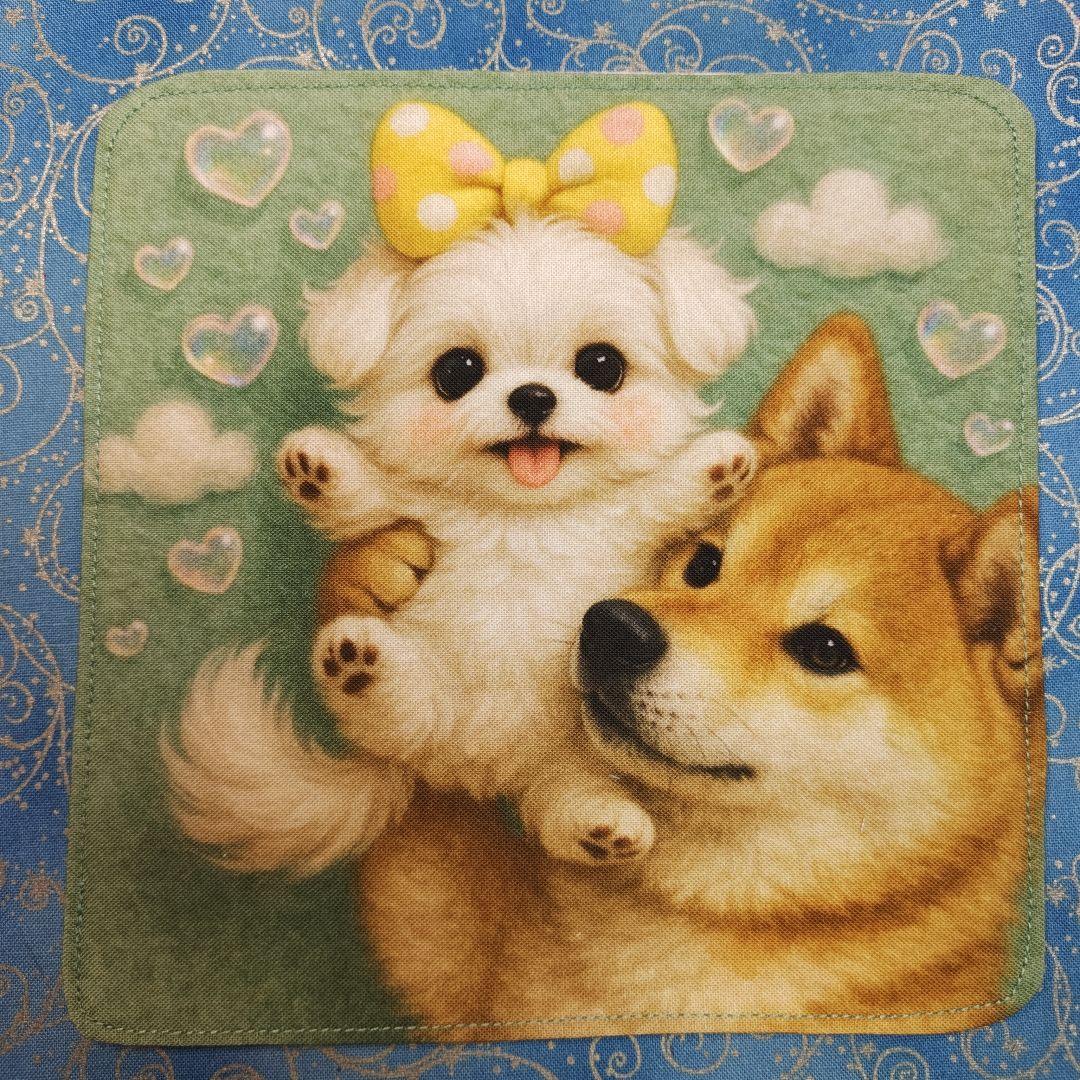 マーブル☆　ハンカチ　ワンにゃんこ柄12/28