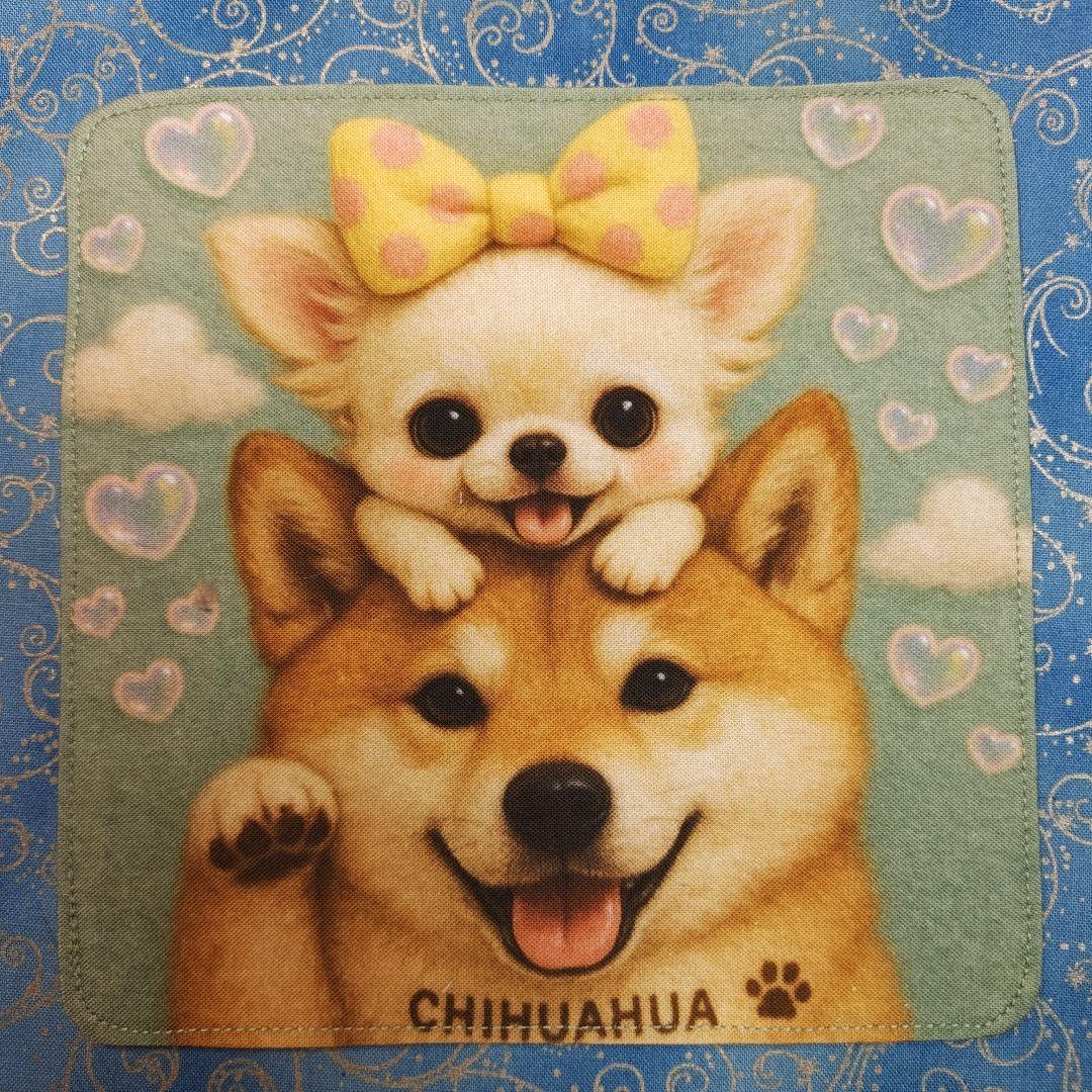 マーブル☆　ハンカチ　ワンにゃんこ柄12/28