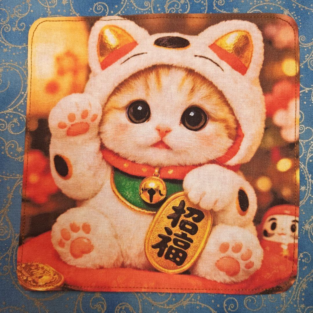 マーブル☆　ハンカチ　ワンにゃんこ柄12/28