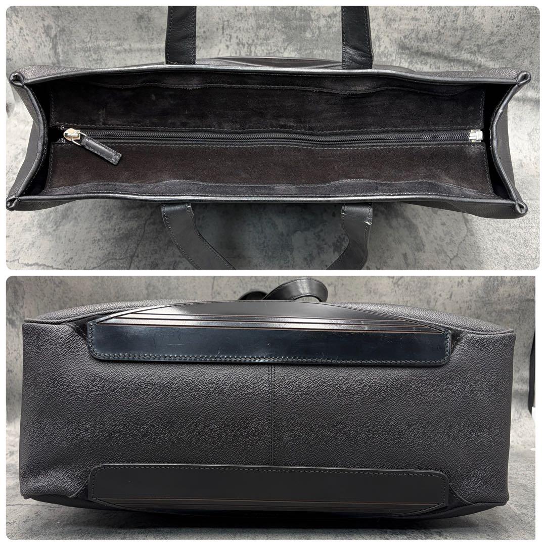 美品 フェラガモ トートバッグ 肩掛け オールレザー ビジネスバッグ 黒 メンズ