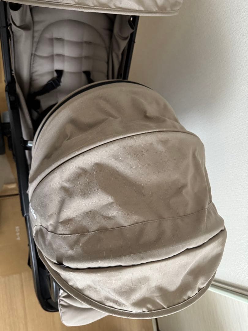 【美品】【使用3回】Joie エヴァライトデュオ　専用レインカバー付き　ベージュ