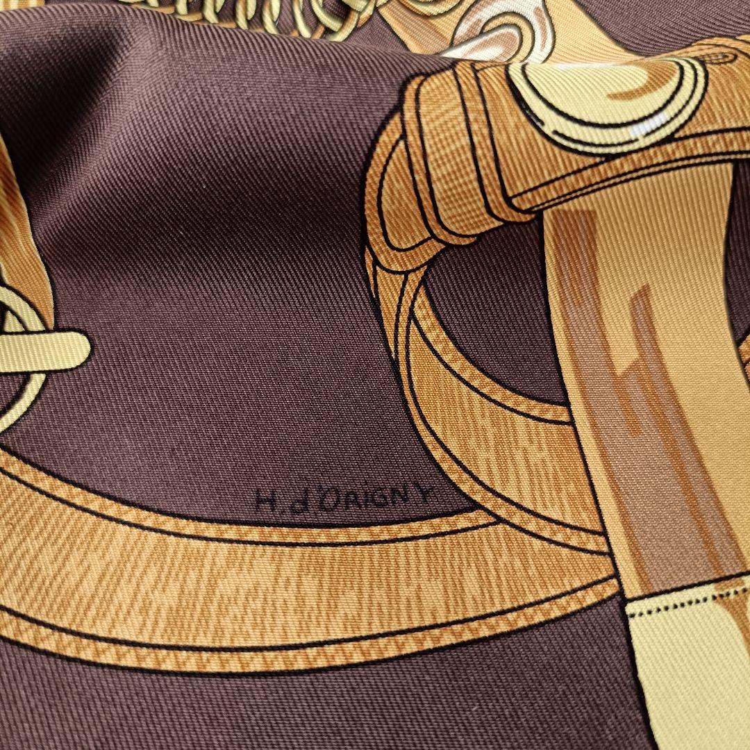 【美品】エルメス カレ90 Eperon d'Or 黄金の拍車 シルク スカーフ